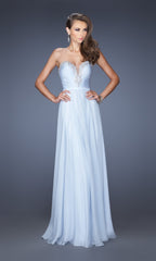 La Femme Designer Pleated Chiffon Prom Dress 20027