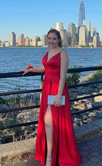 Simple Red Long Prom Dresses,Long Formal Evening Dresses,Charming Evening Dress,Dance Dress