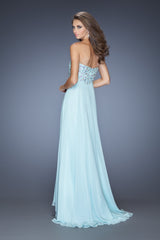 Beaded-Bodice Strapless Long Prom Dress 20168