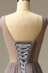 Appliques Grey Prom Dress