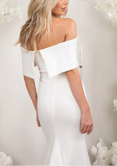 Trumpet Mermaid Off-The-Shoulder Elastic Satin Wedding Dresses
