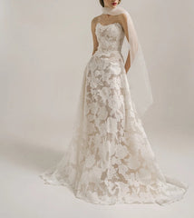 Lace wedding dress civil modern wedding dress boho lace wedding dress off-shoulder lace wedding dress