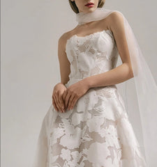 Lace wedding dress civil modern wedding dress boho lace wedding dress off-shoulder lace wedding dress