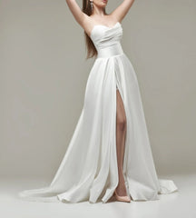 Ivory Wedding Dress Bridal Gown Elegant Wedding Dress Luxury Dress White Dress With Long Skirt Open Back Wedding Dress Simple Wedding Gown