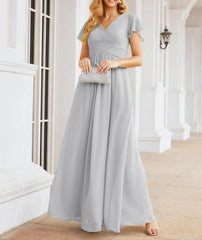 Formal Prom Gowns for Mother of The Bride Cap Sleeves Bridesmaid Dress