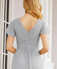 Formal Prom Gowns for Mother of The Bride Cap Sleeves Bridesmaid Dress