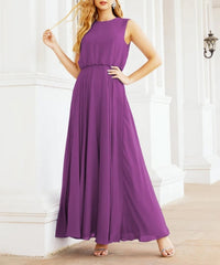 Numbersea Sleeveless Long Bridesmaid Dress A line Formal Evening Prom Gown
