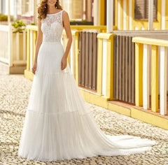 NumberSea Tulle Wedding Dresses Off the Shoulder Lace Appliques