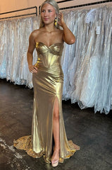 Mermaid Sweetheart Sparkly Satin Prom Dresses