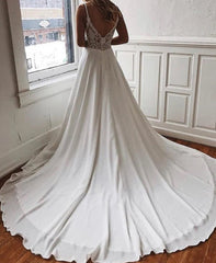 Spaghetti Straps Lace See Through Wedding Dresses Unique Bridal Dresses