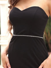 Black Strapless Sweetheart Mermaid Floor Length Prom Dresses