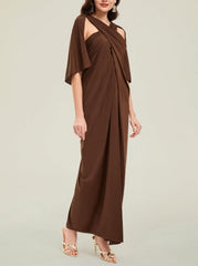 Brown Prom Dresses for Women Formal Dress with Shawl Wraps Cocktail Dress Evening Dress Gown