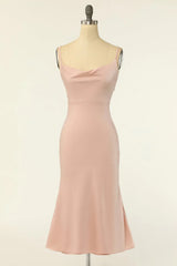 Sheath Spaghetti Straps Bridesmaid Dress