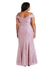 R&M Richards 2047W Plus Size Long Formal Lace Gown