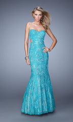 Strapless La Femme Lace Mermaid Prom Dress 20925
