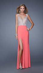 Sheer-Back La Femme Embroidered Prom Dress 21120