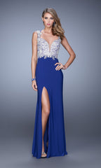 Sheer-Back La Femme Embroidered Prom Dress 21120