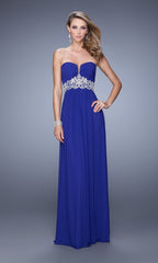 Strapless La Femme Ruched Designer Prom Dress 21357