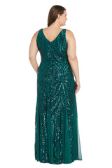 Nightway Long Plus Size Beaded Formal Gown 21685W