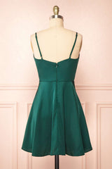 Red Cowl Neck A-Line Short Party Dress