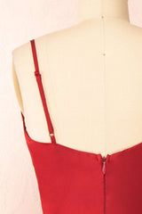Red Cowl Neck A-Line Short Party Dress