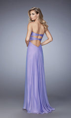 La Femme Strapless Chiffon Prom Dress 22115