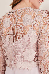 Two piece set of sheath/pillar pink mother of the bride dress