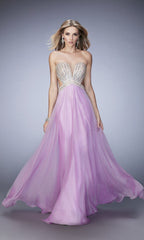 La Femme Open-Back Chiffon Prom Dress 22179