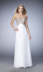 La Femme Open-Back Chiffon Prom Dress 22179