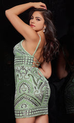 Jovani Jeweled Short Homecoming Dress with Corset