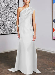 Tight fit/straight cut off shoulder mother of the bride dress