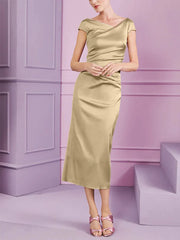Tight fit/column style lapel long style mother of the bride dress