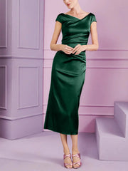 Tight fit/column style lapel long style mother of the bride dress