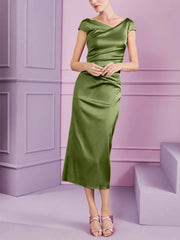 Tight fit/column style lapel long style mother of the bride dress