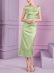Tight fit/column style lapel long style mother of the bride dress