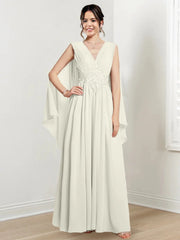 A-line/Princess V-neck to floor length mother of the bride dress