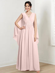 A-line/Princess V-neck to floor length mother of the bride dress
