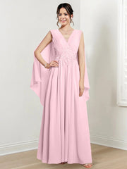A-line/Princess V-neck to floor length mother of the bride dress
