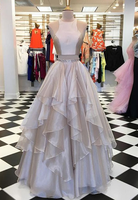 Two Pieces Long Prom Dress,Prom Dresses,Pageant Dress,Evening Dress,Ball Dance Dresses,Graduation School Party Gown