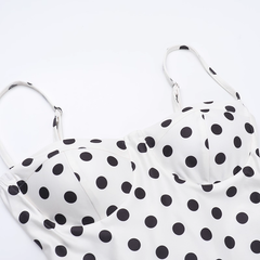 Cute Dot Pattern Sweetheart Spaghetti Strap Sheath Long Summer Dress Prom Dress Evening Dress HZ1024