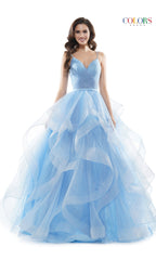 Layered Long Tulle Prom Ball Gown 2381