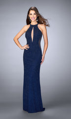 La Femme Open-Back Beaded Prom Dress 23950