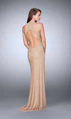 La Femme Open-Back Beaded Prom Dress 23950