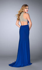 La Femme Simple High-Neck Jersey Prom Dress 23962