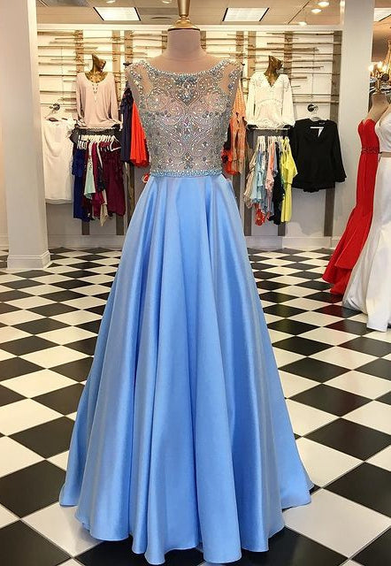 Beading Long Prom Dress,Prom Dresses,Pageant Dress,Evening Dress,Ball Dance Dresses,Graduation School Party Gown