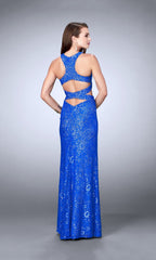 La Femme High-Neck Cut-Out Lace Prom Dress 23999