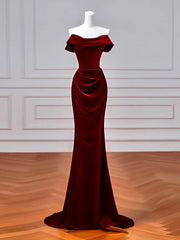 Simple Velvet Dark Blue Long Prom Dress, Dark Blue Long Formal Dress