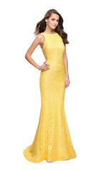 La Femme Open-Back Long Lace Prom Dress 24903