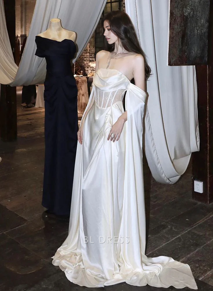 Mermaid Off The Shoulder Ivory formal dresses Bridesmaid Dresses evening gown Prom Dress