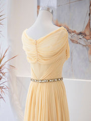 A-line Sweetheart Neck Chiffon Long Prom Dress, Chiffon Formal Evening Dress